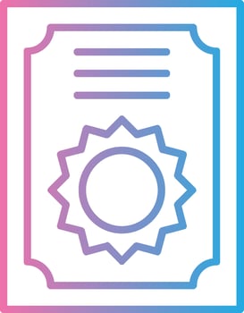 Certificate Line Gradient Icon Design vector