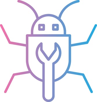 Bug Fixing Line Gradient Icon Design vector