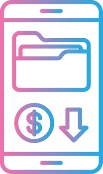 Mobile App Line Gradient Icon Design vector