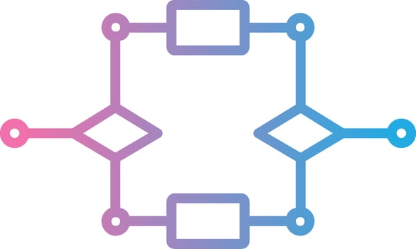 Algorithm Line Gradient Icon Design vector