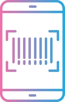 Barcode Scan Line Gradient Icon Design vector