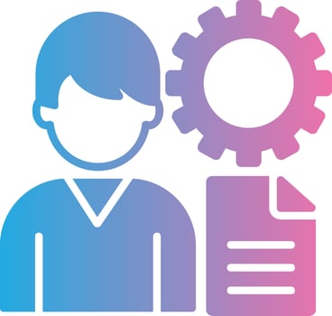 Management Glyph Gradient Icon Design vector