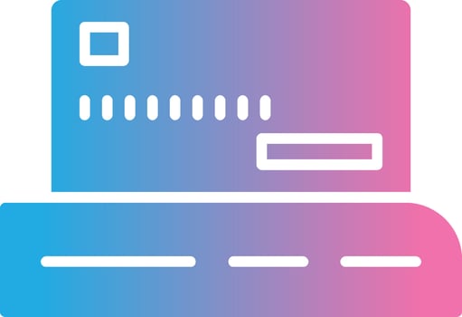 Credit Card Pay Glyph Gradient Icon Design vector
