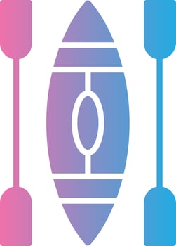 Canoe Glyph Gradient Icon Design vector