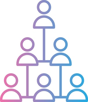 Hierarchical Structure Line Gradient Icon Design vector