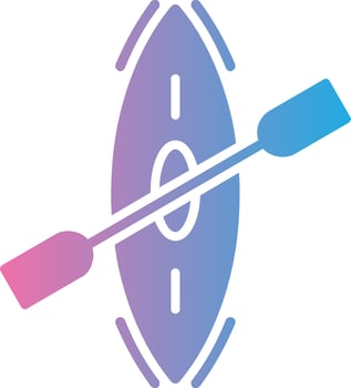 Kayak Glyph Gradient Icon Design vector