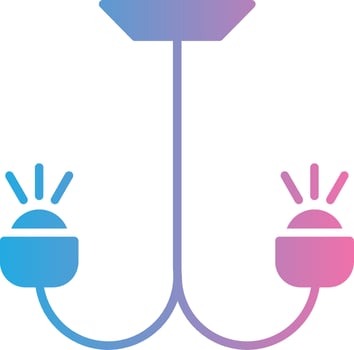 Chandelier Glyph Gradient Icon Design vector