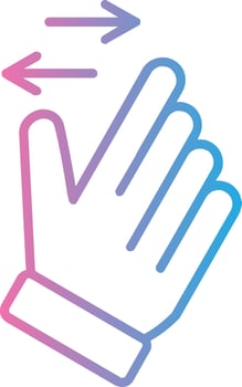 Left Right Swipe Line Gradient Icon Design vector