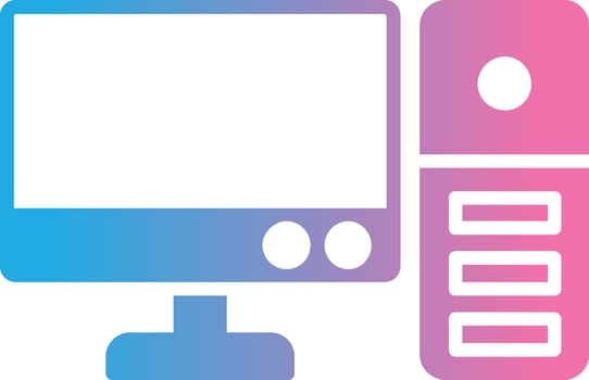 Computer Glyph Gradient Icon Design vector