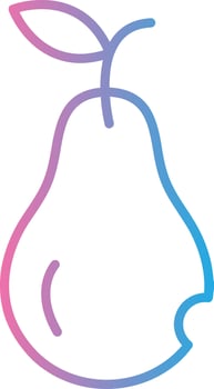 Pear Line Gradient Icon Design vector