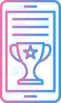 OnLine Gradient Multi Circle Award Line Gradient Icon Design vector