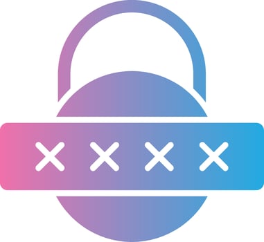 Security Password Glyph Gradient Icon Design vector