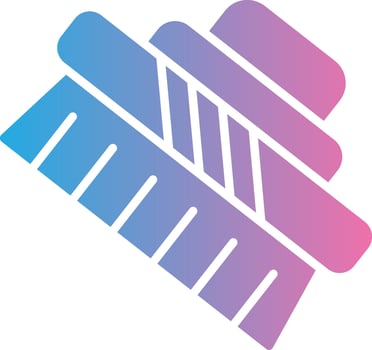 Cleaning Brush Glyph Gradient Icon Design vector