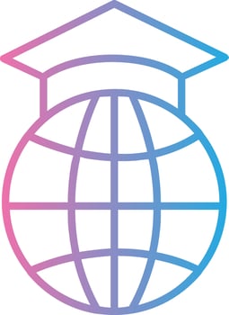 Study Abroad Line Gradient Icon Design vector