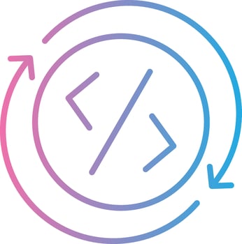 Development Line Gradient Icon Design vector