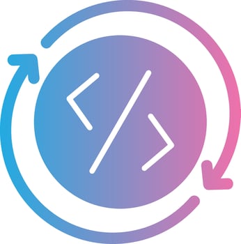 Development Glyph Gradient Icon Design vector