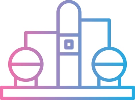 Refinery Line Gradient Icon Design vector