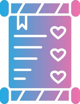 Wedding Invitation Glyph Gradient Icon Design vector
