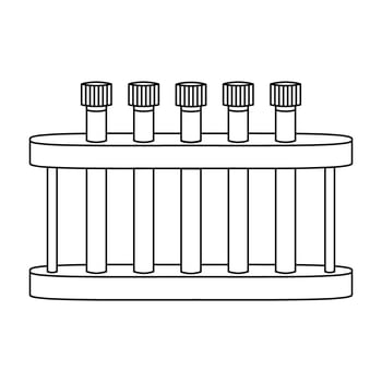 Test tube stand with test tubes vector