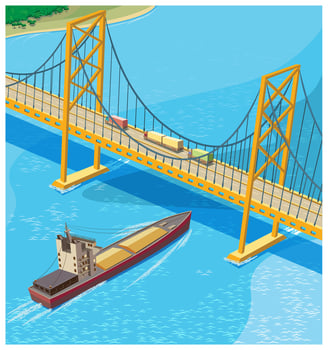 Bridge across the bay vector