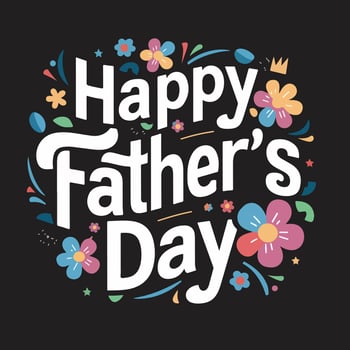 Happy Fathers Day Calligraphy greeting card. illustration. vector
