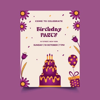 Happy birthday flyer template design vector