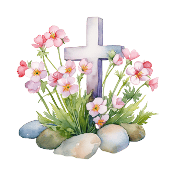 Watercolor Easter Crosses png