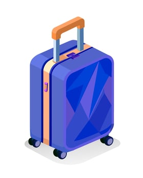 suitcase,luggage for traveling in a modern fashionable style on a white isolated background vector