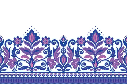 Damask seamless background Geometric ethnic oriental ikat seamless pattern traditional Design for background, carpet, wallpaper, clothing, wrapping, Batik, fabric, illustration embroidery style. vector