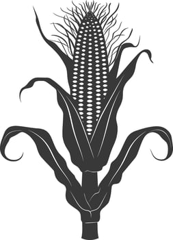 Silhouette corn black color only full vector