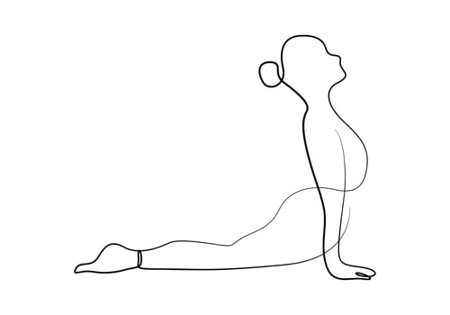 One continuous line drawing of woman practicing yoga fitness concept pro illustration vector