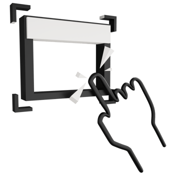 Hologram screen clipart black line design icon isolated on transparent background, 3D render technology and AI concept png