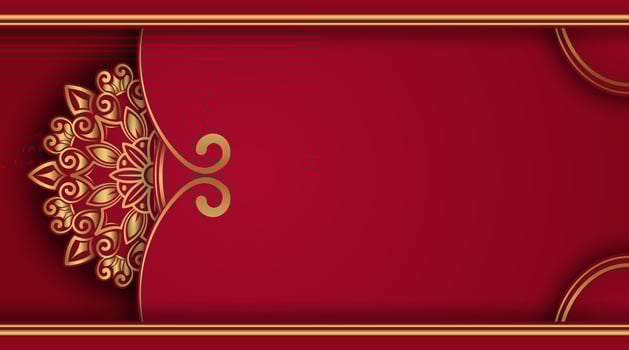 Red luxury background with mandala ornament vector