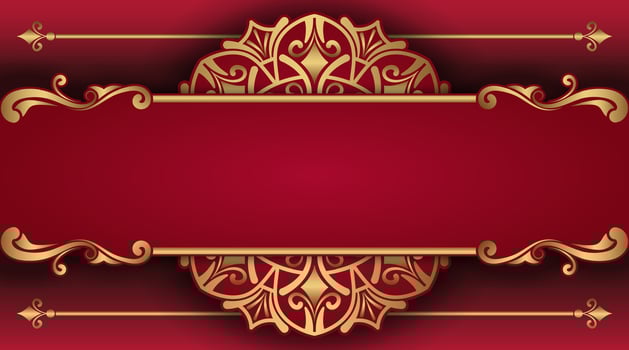 red luxury background, with gold mandala ornament vector