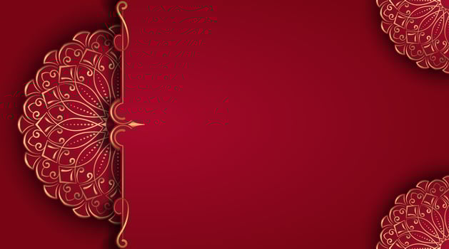 Red luxury background with mandala ornament vector
