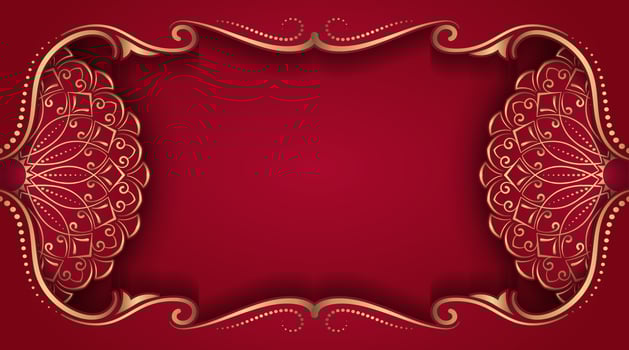 Red luxury background with mandala ornament vector
