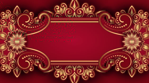 Red luxury background with mandala ornament vector
