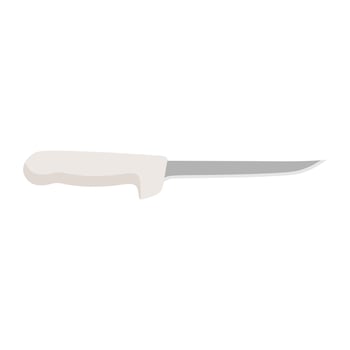 Boning Knife, kitchen knife flat design illustration. chef cutting hatchets cooking cutlery realistic kitchenware vector