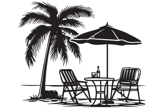 Summer Beach Silhouettes free design vector