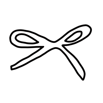bow Hand drawn organic line doodle png