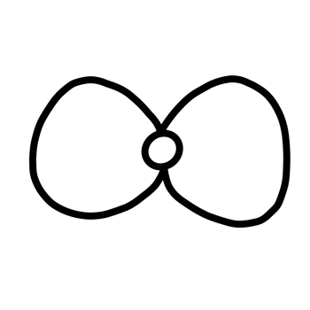bow Hand drawn organic line doodle png