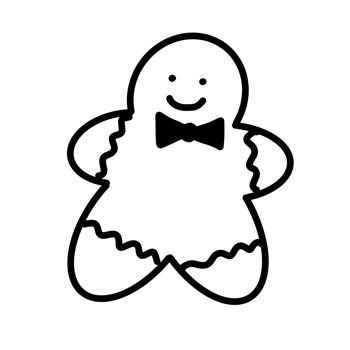 ginger bread cookie Hand drawn organic line doodle png