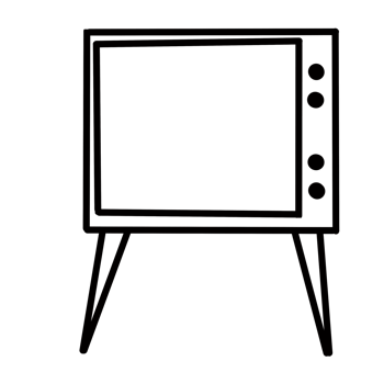 TV television Hand drawn organic line doodle png