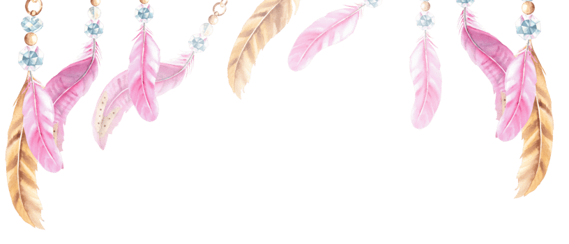 Feathers banner. Pink and beige feathers with crystals. Watercolor horizontal frame, border. Hand drawn illustration. Perfect as a web banner, card and invitation template, for romantic design. png