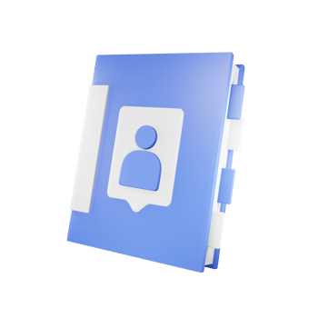 Contact book 3d on isolated png