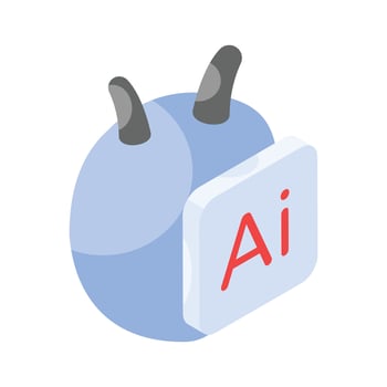 Creatively crafted isometric icon of ai robot, ready to use vector