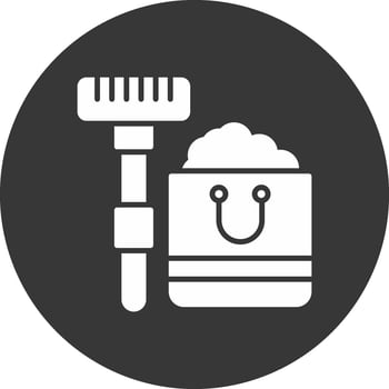 Cleaning Glyph Inverted Icon vector