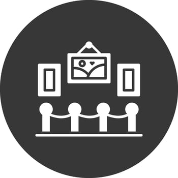 Art Gallery Glyph Inverted Icon vector