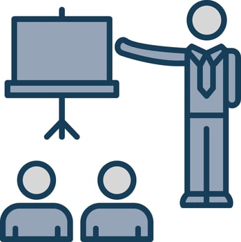 Seminar Line Filled Grey Icon vector