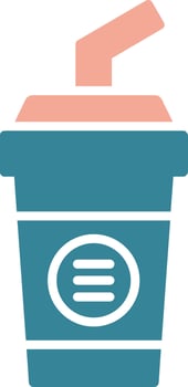Cold Drink Glyph Two Color Icon vector